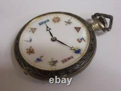 RARE montre de poche Franc-Maçonnique Antique freemason pocket watch ORIGINAL
