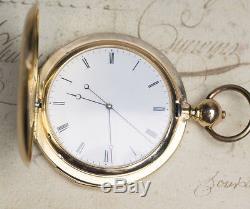 REPEATER + INDEPENDENT CENTRE SECOND 14k GOLD Antique REPEATING Pocket Watch