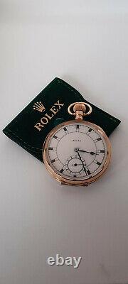 ROLEX Gold 9K Antique Open Face Pocket Watch with Original Travel Pouch Case