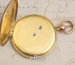RUBY CYLINDER Solid 18k Gold REPEATING REPEATER Antique Pocket Watch