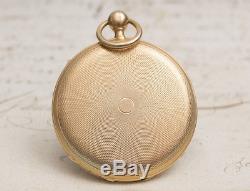 RUBY CYLINDER Solid 18k Gold REPEATING REPEATER Antique Pocket Watch