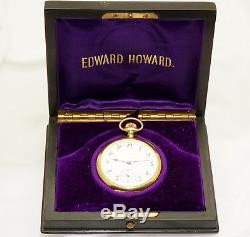 Rare 18k Gold Edward Howard 23jewels 16size Antique Pocket Watch withBox & License