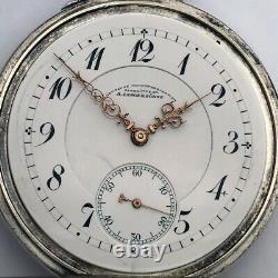 Rare ANTIQUE Pocket Watch A. Lange & Sohne Glashutte Silver 0.900 Enamel Dial