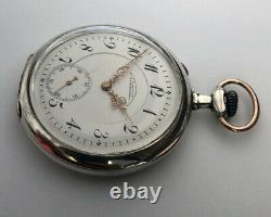 Rare ANTIQUE Pocket Watch A. Lange & Sohne Glashutte Silver 0.900 Enamel Dial
