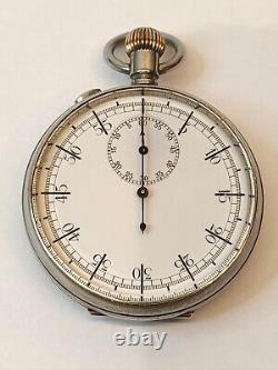Rare Antique 1890s Swiss Henchoz Freres Split Second Stopwatch Rattrapante