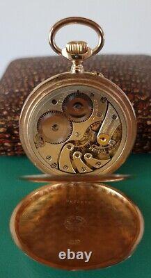 Rare Antique 18ct Yellow Gold Longines Open Face Pocket Watch 78g Working c 1901
