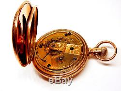 Rare Antique 18s Civil War Era P. S Bartlet 14K Gold Pocket Watch Serviced Hunter