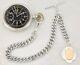 Rare Antique 1926 Rolex All Sterling Silver Pocket Watch Chain Fob Set