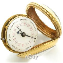 Rare Antique Double Dial Verge Fusee Keywind Pocket Watch Ca1820