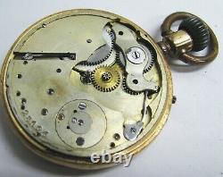 Rare Antique Double Sided Chronograph Pocket Watch In Solid 18k Gold Case AS IS