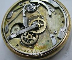 Rare Antique Double Sided Chronograph Pocket Watch In Solid 18k Gold Case AS IS
