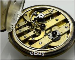 Rare Antique Facon Breguet Swiss 15j Key Wind / Set Pocket Watch Open Case