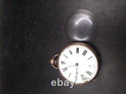 Rare Antique Fine Silver Julien Geneve Pocket Watch Non Runner Needs Attention