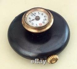 Rare Antique Gun Metal & Gold Capped Button Hole Watch (Working & Great Order)