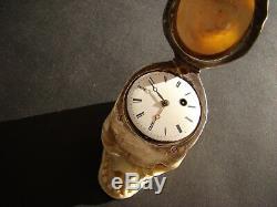 Rare Antique Memento Mori Skull Verge Fusee Doctors pocket watch 1820-1890