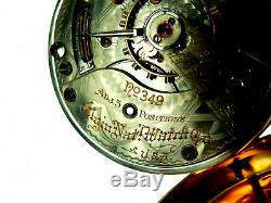 Rare Antique Railroad 21J 18s Elgin Grade 349 Gold Pocket Watch Mint