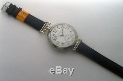 Rare Big ANTIQUE Wristwatch P. BURE with Enamel Dial