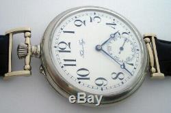 Rare Big ANTIQUE Wristwatch P. BURE with Enamel Dial