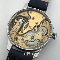 Rare Big Antique Style P. BURE Swiss Wristwatch in Steel Case