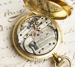 Rare FUSEE CHRONOMETER by L. AUDEMARS 18k Gold Antique Pocket Watch
