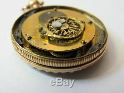 Rare Incredibly Tiny Antique Fusee Solid Gold & Seed Pearl Pocket Watch 4 Repair