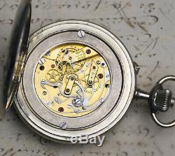 Rare Oversized COMPASS & CHRONOGRAPH Antique Pocket Watch patent Captain Vincent