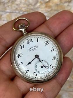 Rare Tramway Pocketwatch With Cortebert Movement 1920's Antique Small Size 44mm