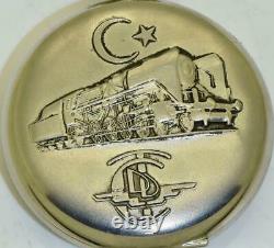 Rare Vintage Turkish RAILWAYS Officer's Pocket Watch Awarded by Ataturk
