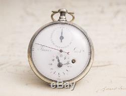Rare XVIII POUZAIT Lever Escapement Antique Pocket Watch Full-Plate as Verge
