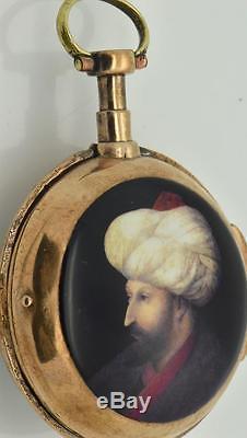 Rare antique 18th Century French Vigniaux a Toulouze Verge Fusee watch. Ottoman