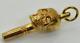 Rare Antique Victorian 18k Gold Plated Memento Mori Skull Pocket Watch Key Fob