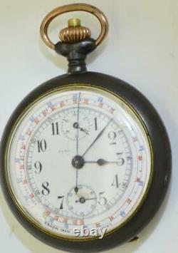 Rare antique gunmetal chronograph pocket watch c1900's. A project for Repair