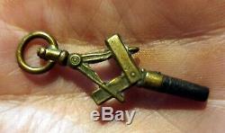 Rare antique masonic gilt pocket watch key