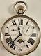 Rare Antique Silver Moon Phase Goliath Pocket Watch With 3 Subsidiary Dials