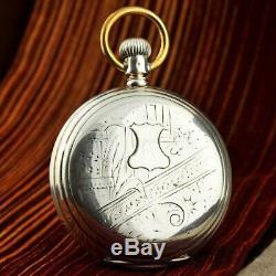 Real 1900' Longines 0.800 Silver Manual Wind Antique 50mm Hunter Pocket Watch