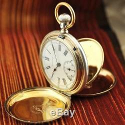 Real 1900' Longines 0.800 Silver Manual Wind Antique 50mm Hunter Pocket Watch