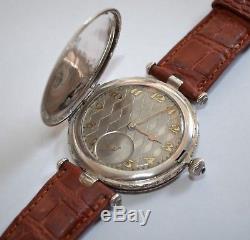 Rolex Marconi Full Hunter Antique Military WW1 Trench Mens Watch Solid Silver