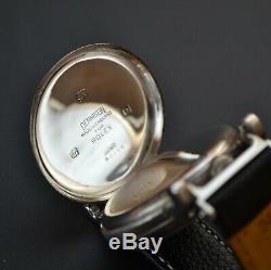 Rolex WW2 vintage men's military watch black pilots dial solid silver Dennison
