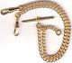 Rolled Gold Solid Pocket Watch Double Albert Chain Close Curb Fob Fa43