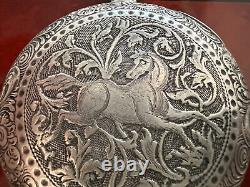 Roskopf Pocket Watch Silver Man Woman Case Chiseled by Hand Antique From Repairs