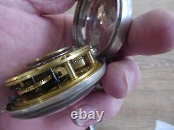 Rye Maker H. Bourn Silver Fusee Verge Pair Cased Pocket Watch