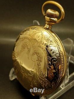 STUNNING Elgin Mens BIG 18s 1891 Antique Gold Filled Pocket Watch! Serviced
