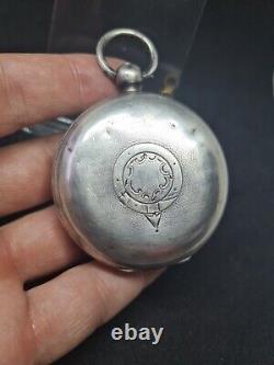 Servised Antique solid silver gents Waltham Mass pocket watch 1890 WithO ref2881