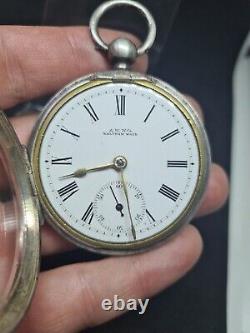 Servised Antique solid silver gents Waltham Mass pocket watch 1890 WithO ref2881