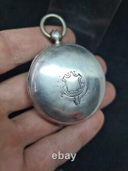Servised antique solid silver gents Waltham Mass pocket watch 1888 WithO ref2898