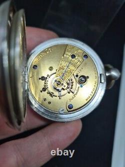Servised antique solid silver gents Waltham Mass pocket watch 1888 WithO ref2898