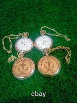 Set Of 4 Nautical Vintage American Elgin Look Collectible Antique 2Pocket Watch
