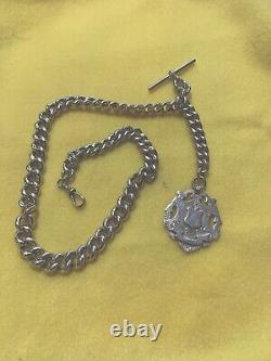 Silver Albert Watch Chain And Fob