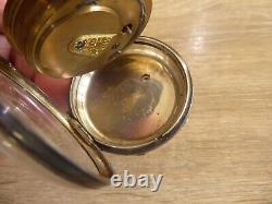 Silver Dial Applied Gold Numeral Gents Fusee Pocket Watch Date C1871