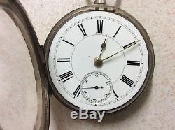 Silver English Fusee Lever Pocket Watch 1898, Working Perfectly
